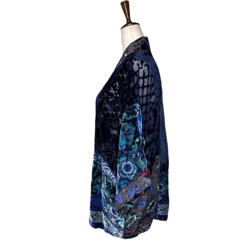 Velvet Burnout Topper Kimono Floral Patchwork WhimsyGoth - Picture 3 of 6